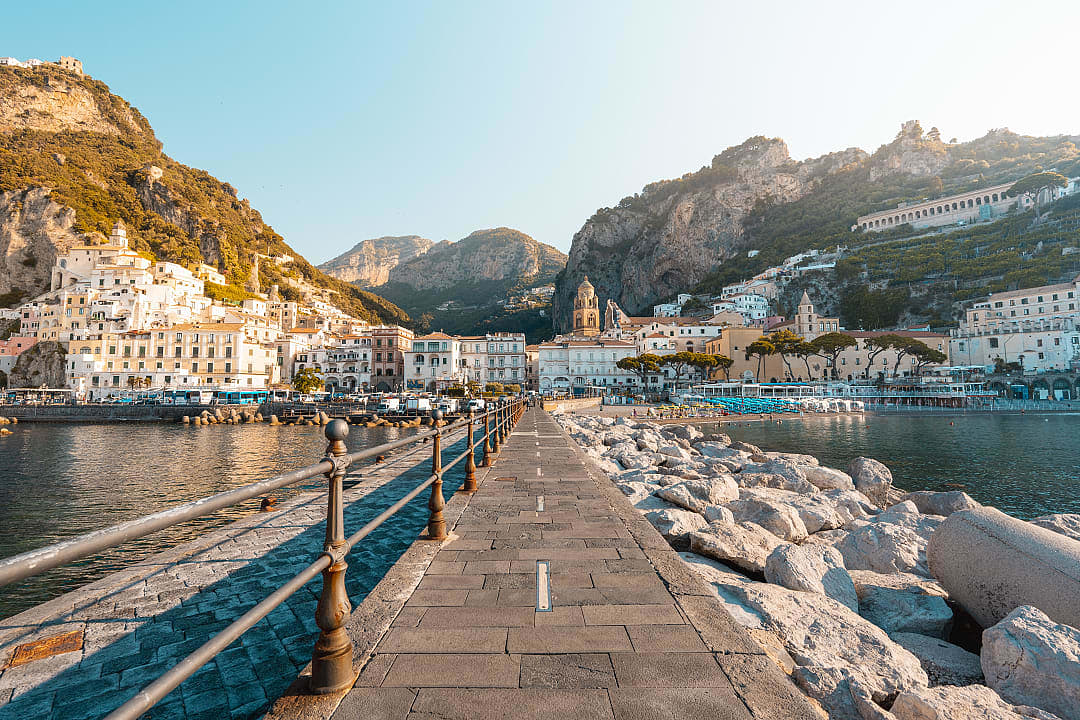 Town on the Amalfi Coast in Italy.