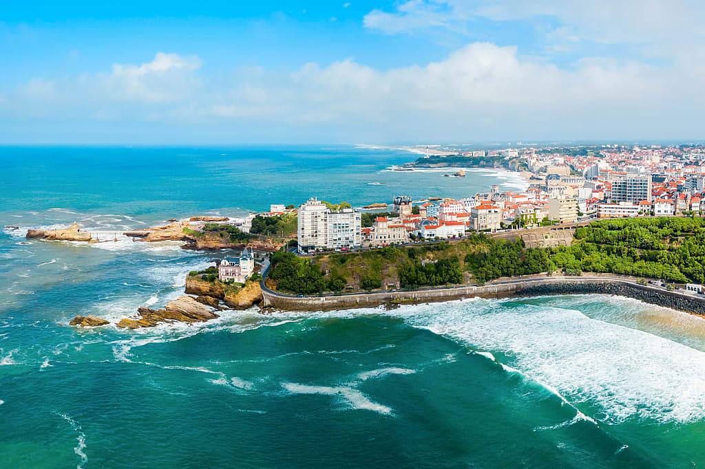 Coastal town of Biarritz on the Bay of Biscay in France