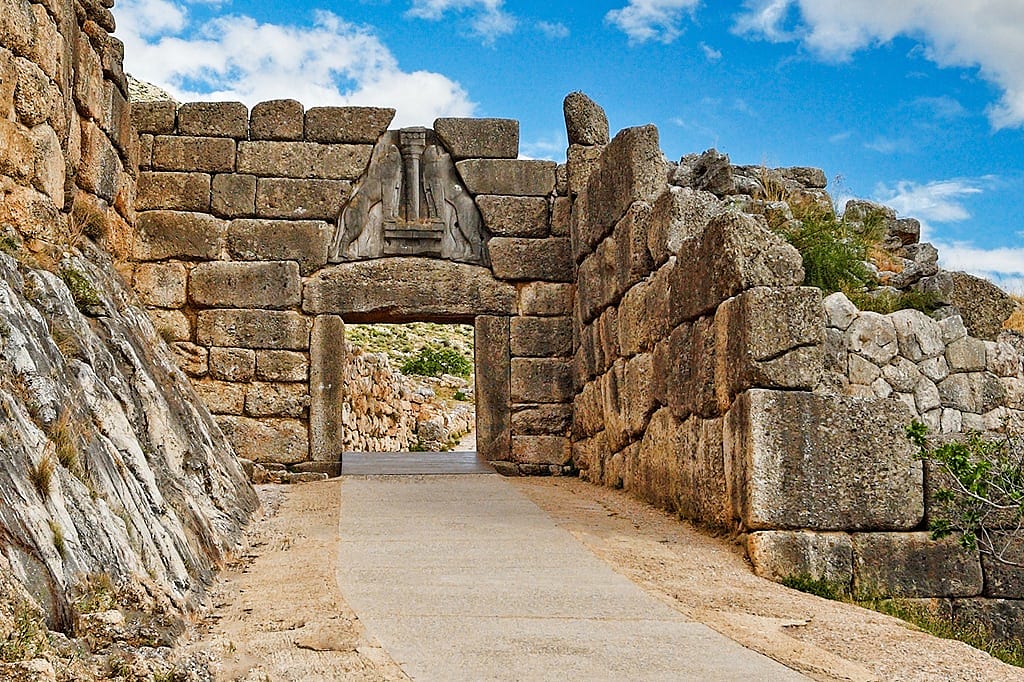 Lions Gate of Mycenae in Greece