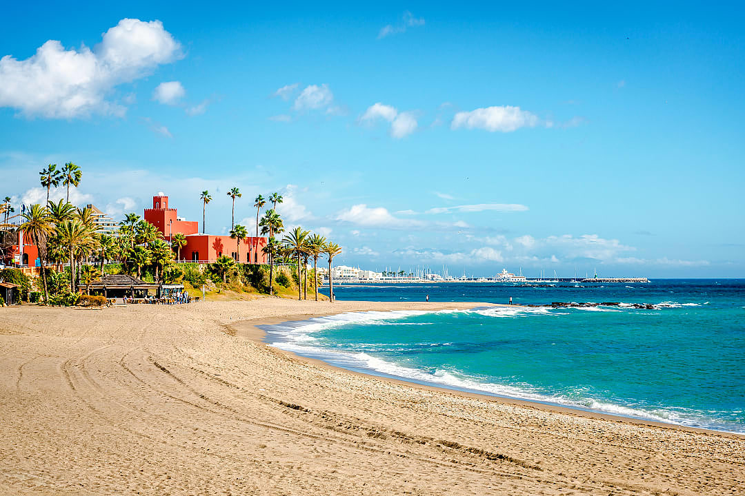 Stretch of beach in Benalmádena, Spain