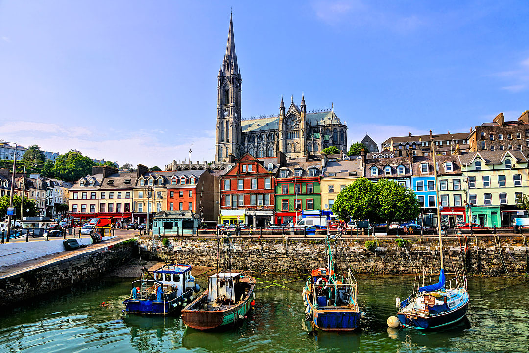 The harbor of Cobh in County Cork, Ireland