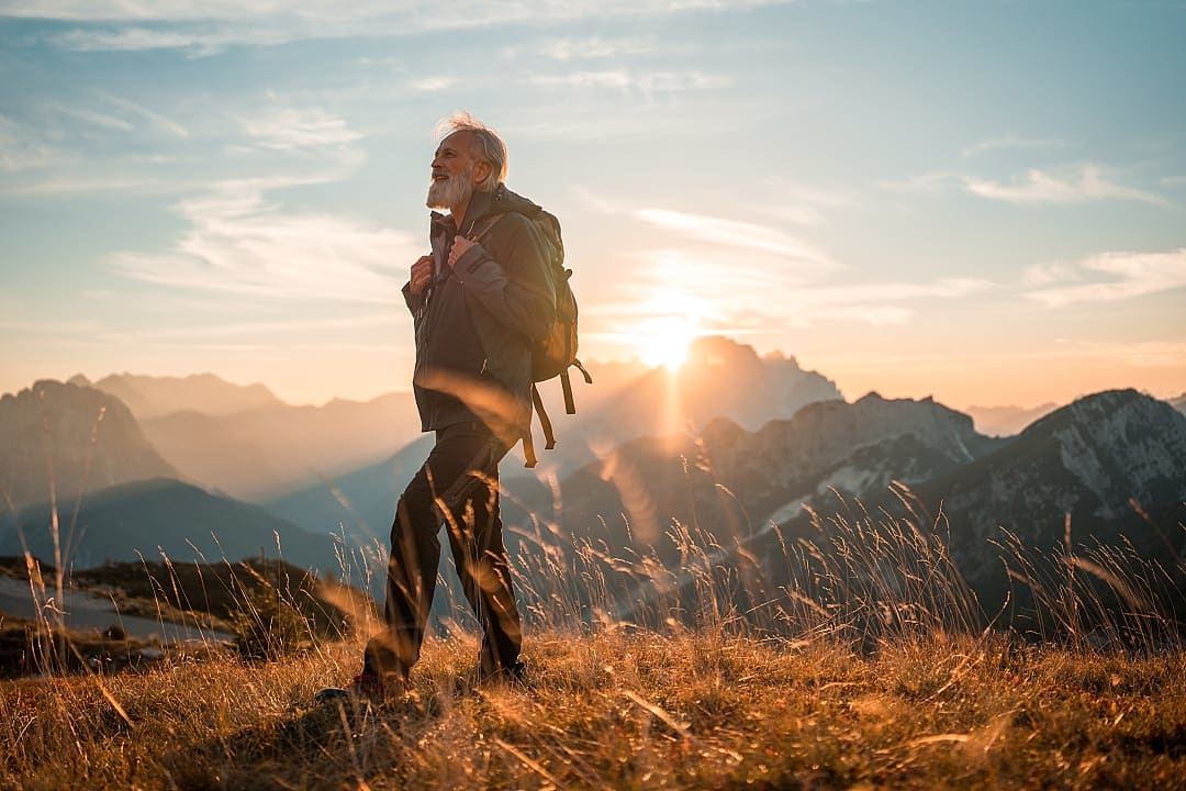 Hiker in the Slovenian Alps