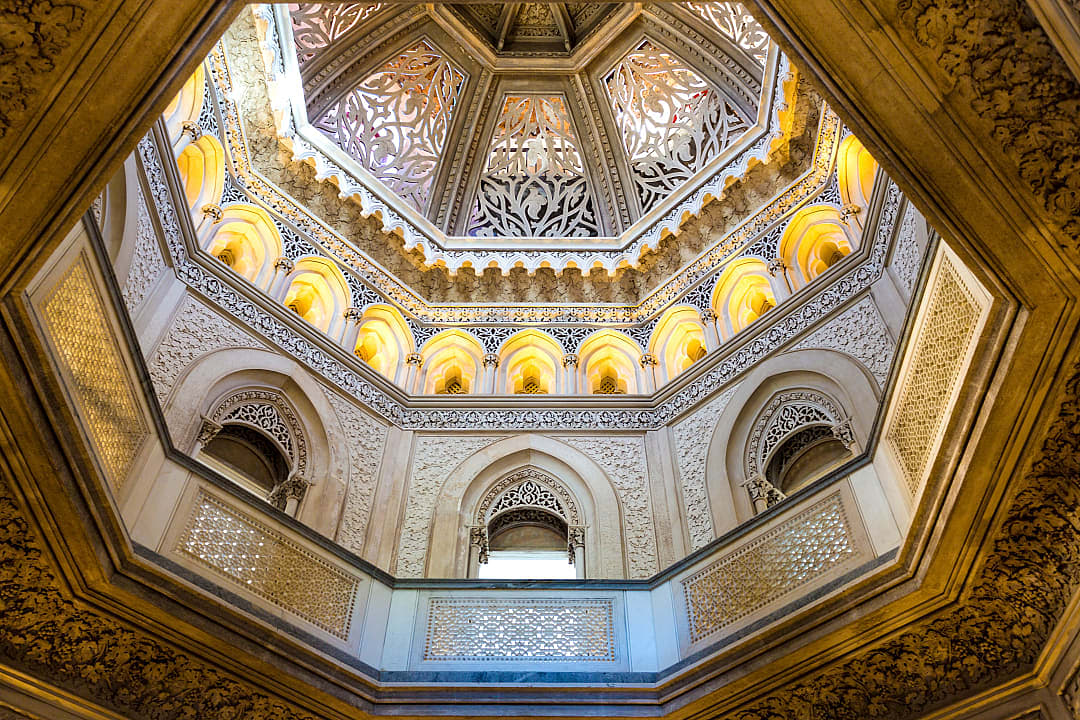 Monserrate Palace interior, Sintra, Portugal.