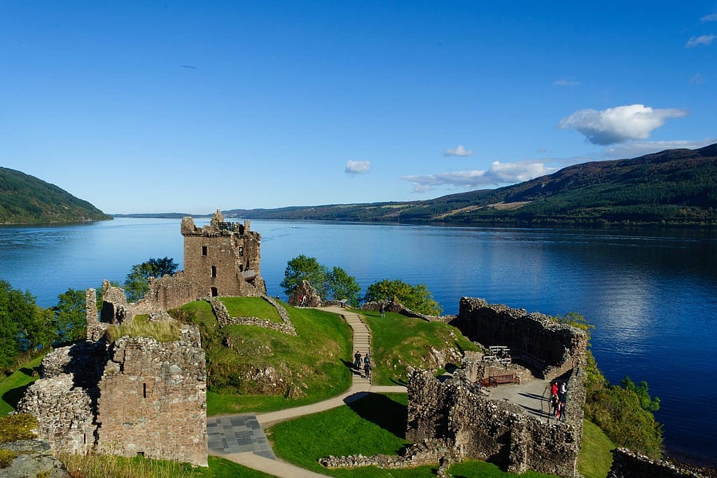 Urquhart Castle at Loch Ness in Inverness, Scotland