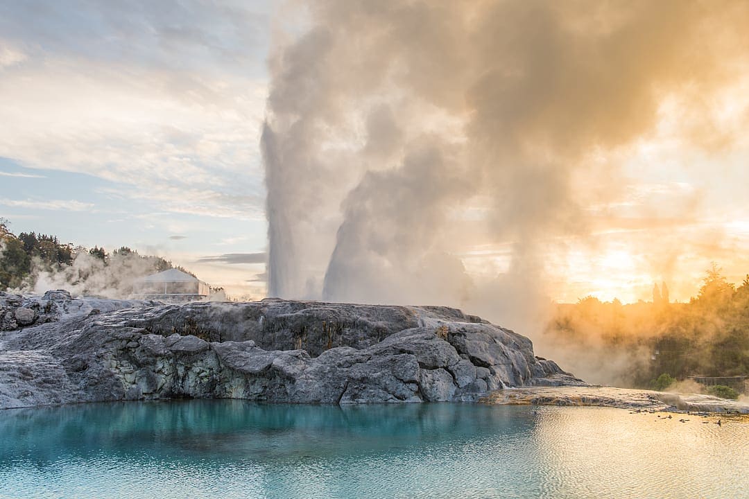 Pohutu geyser in the Whakarewarewa thermal valley, Rotorua, New Zealand. Photo courtesy of Te Puai.