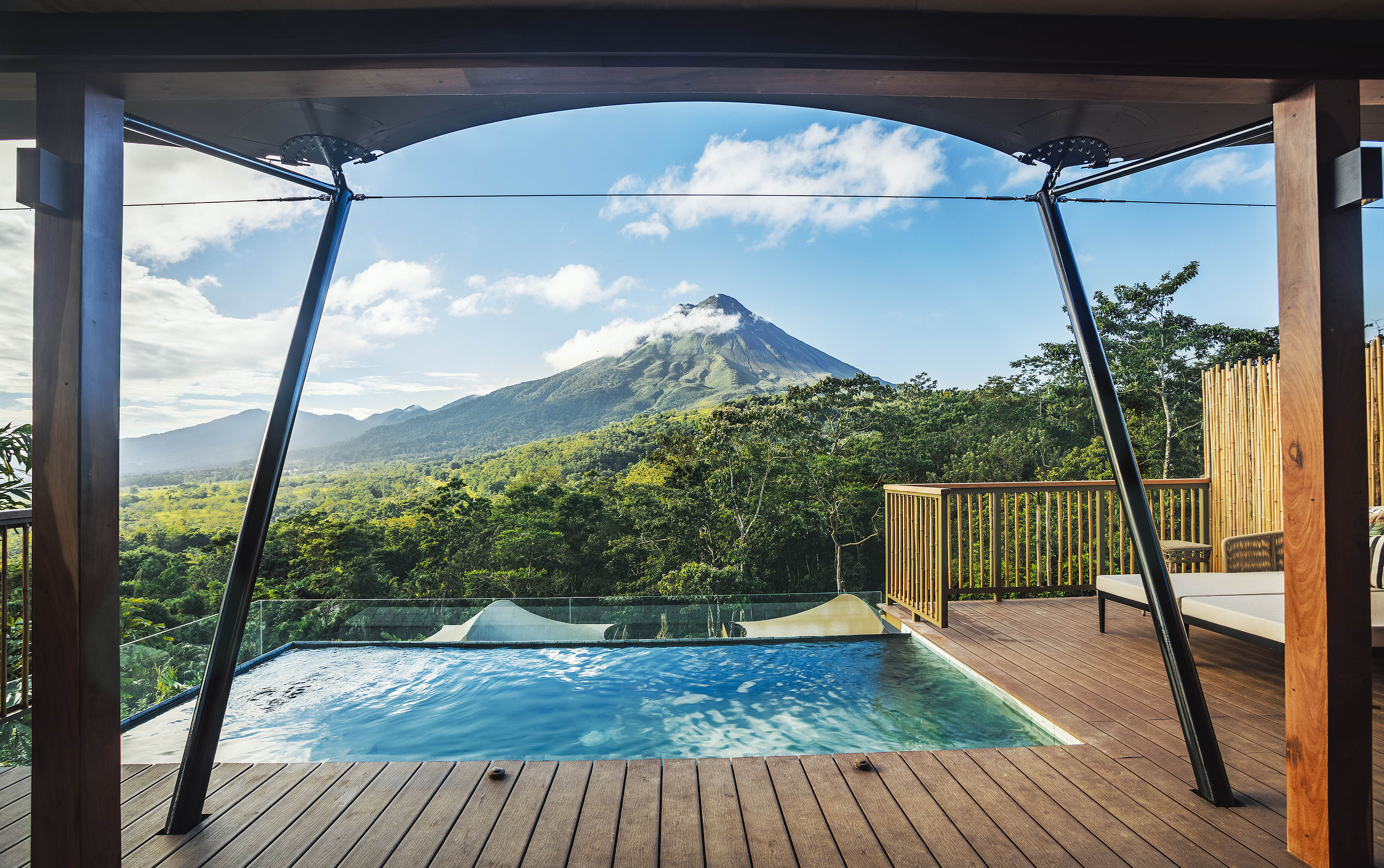View of Arenal volcano from Nayara Resort in Costa Rica