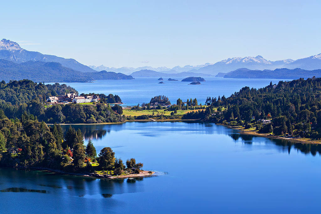View of Perito Moreno and Nahuel Haupi lakes in Bariloche, Argentina