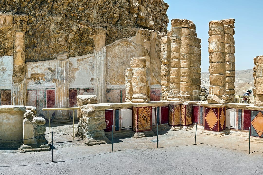 Ruins of the North Palace in Masada, Israel