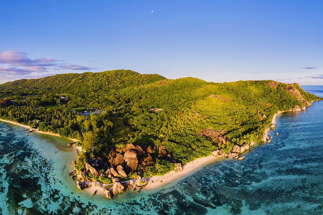 Panoramic view of La Digue Island, Seychelles