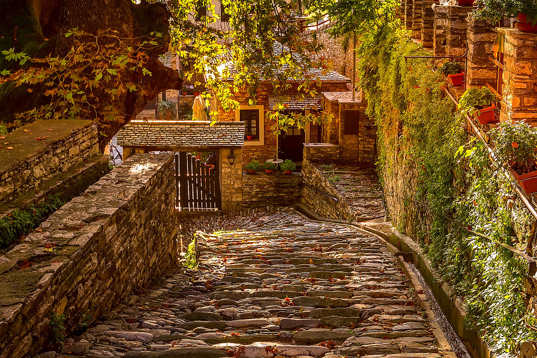 Makrinista village in Mount Pelion, Greece.