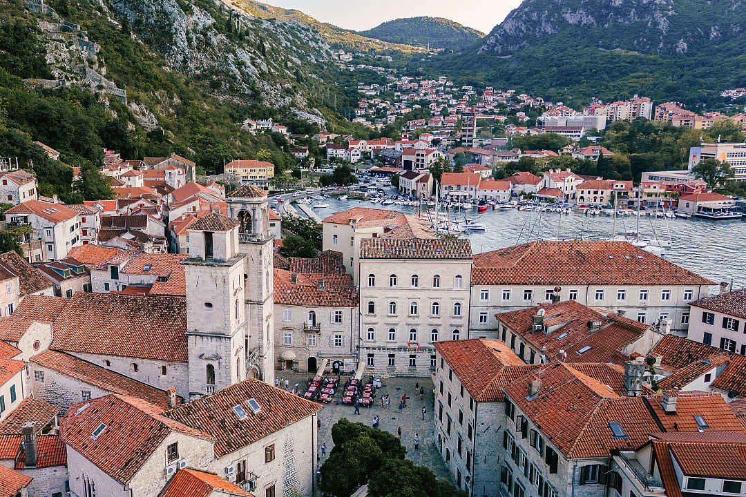 Kotor Old Town on the Bay of Kotor, Montenegro.