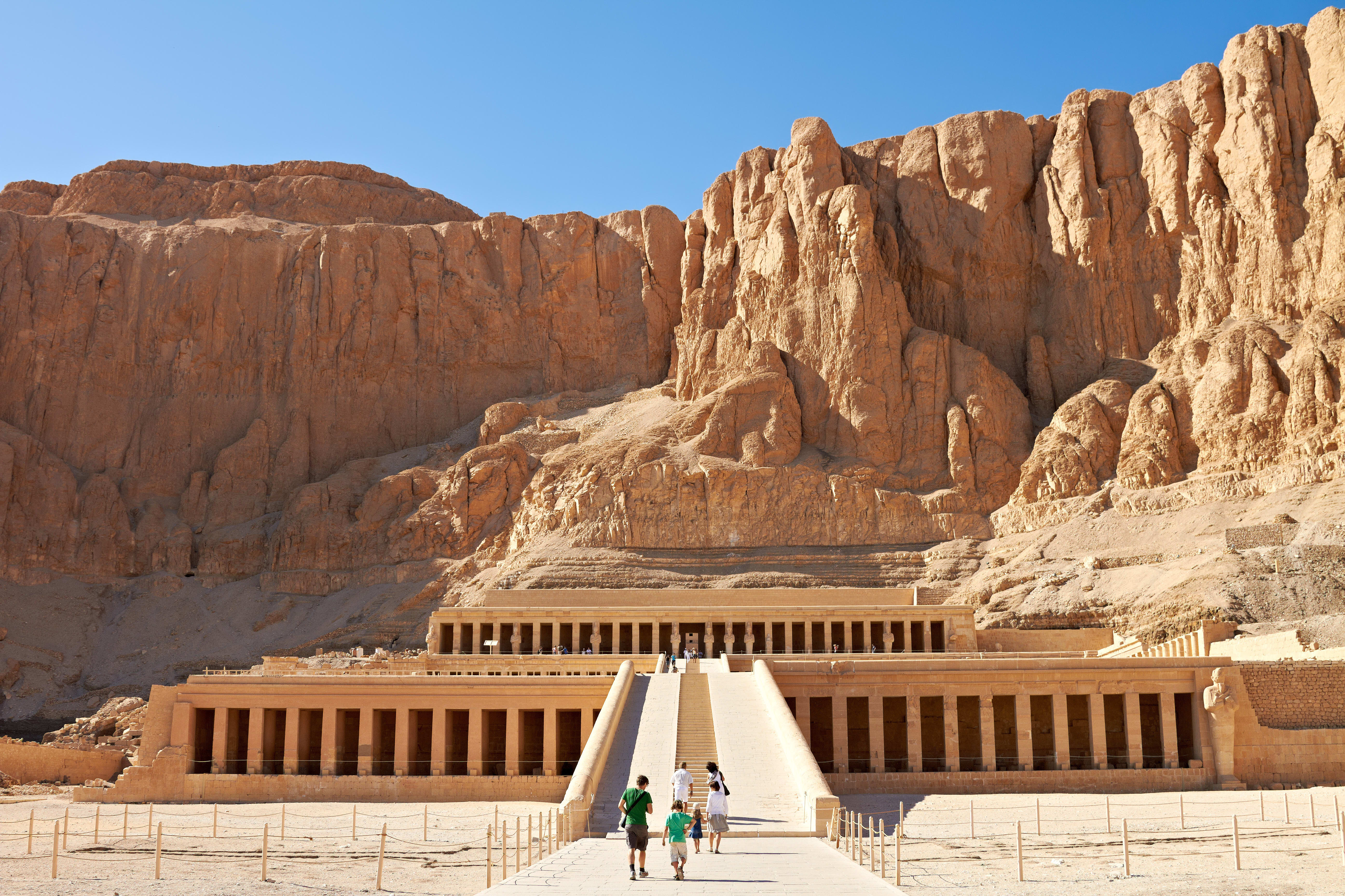 Temple of Queen Hatshepsut, carved into the rock of Deir el-Bahri, Luxor, Egypt