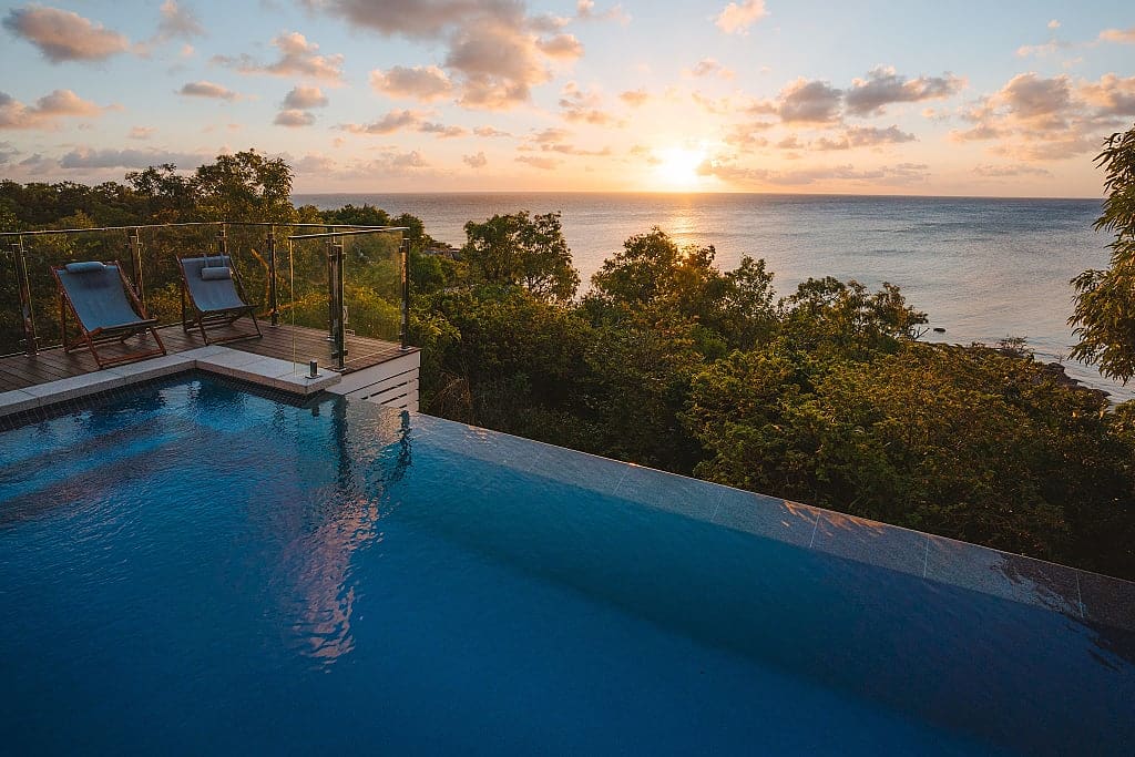 Sunset view from the Villa at Lizard Island Resort, on Queensland's pristine World Heritage-listed Great Barrier Reef. Photo © Tourism Australia.