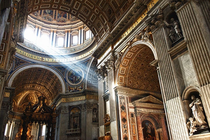 St. Peter's Basilica interior in Vatican City, Rome
