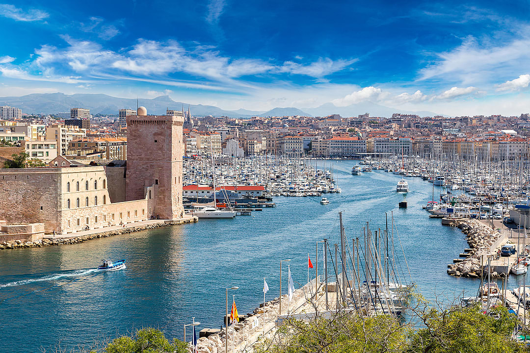 View of the port in Marseille