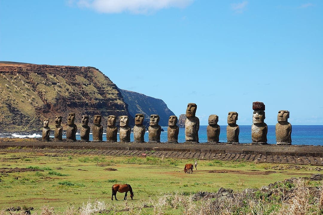 Moai statues on Easter Island, Chile