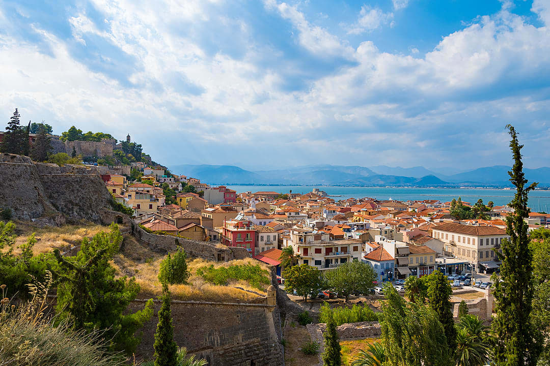 Old town of Nafplio in the Peloponnese, Greece