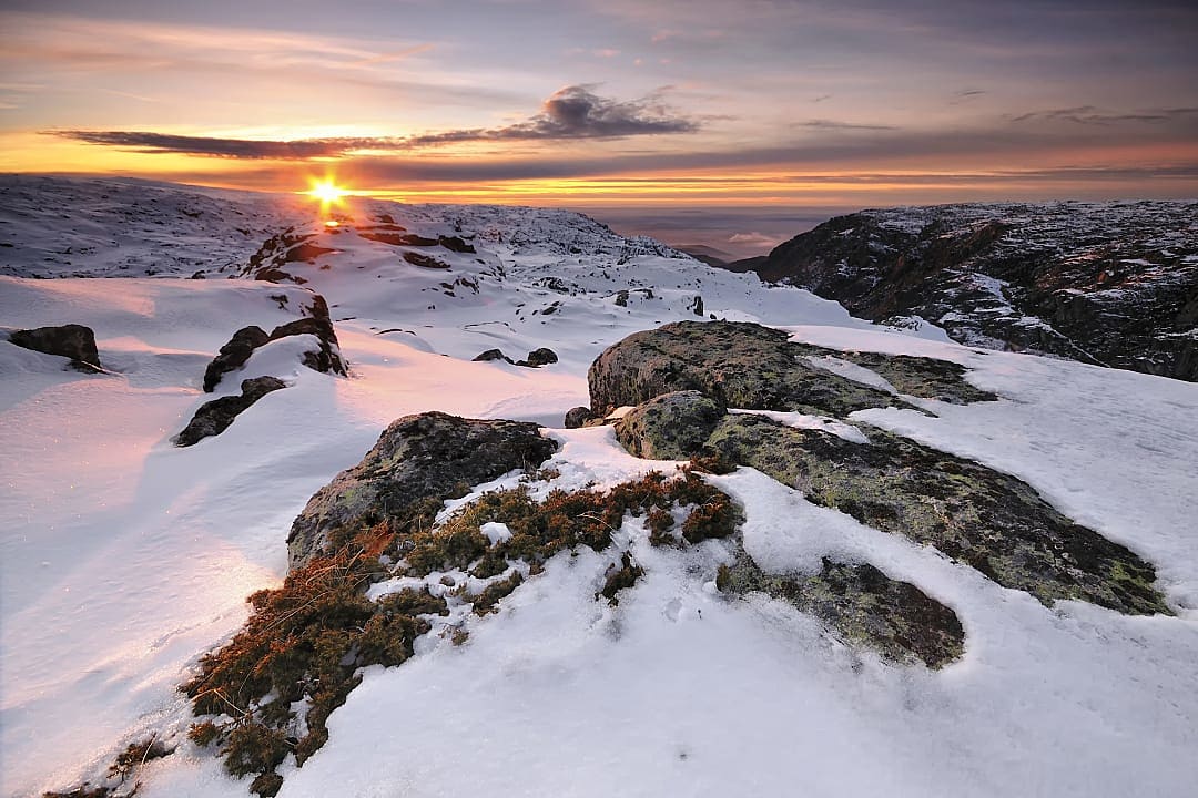 Winter snow fall at Serra da Estrela, Portugal