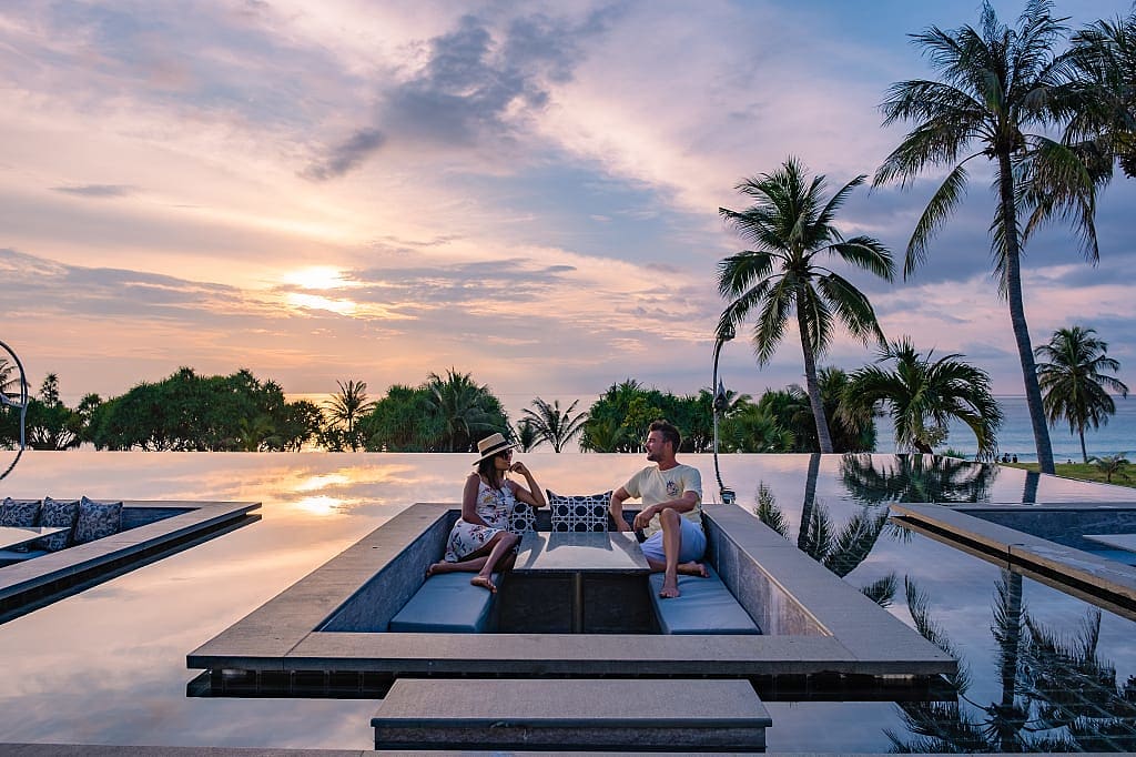 Couple at a luxury resort in Phuket, Thailand