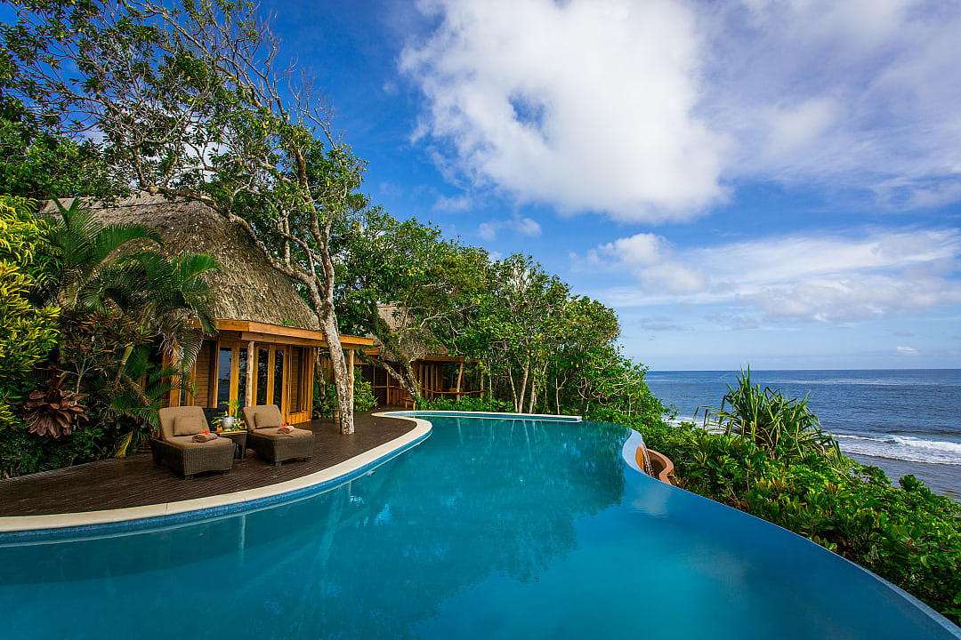 Villa with infinity pool at adults only Namale Fiji Island Resort