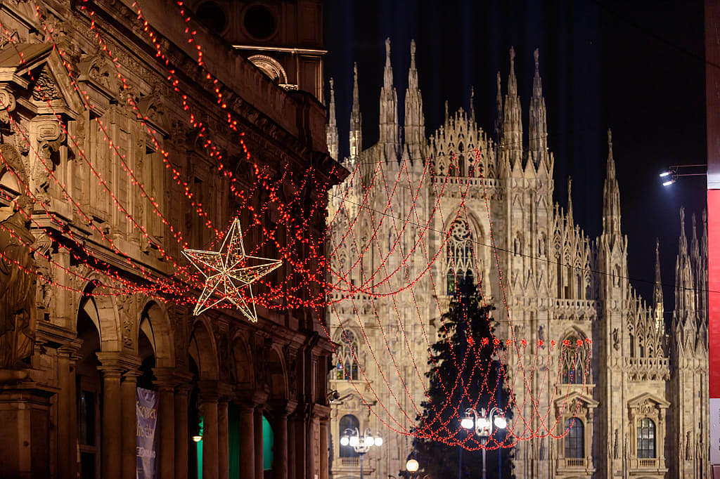 Christmas decorations in Milan, Italy