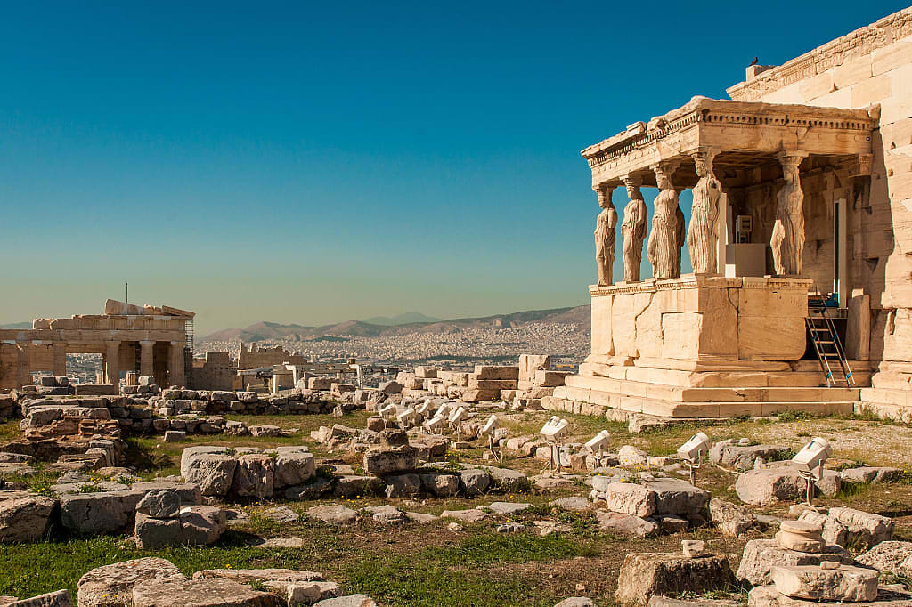 Erechtheion, Temple of Athena, on the Acropolis in Athens, Greece