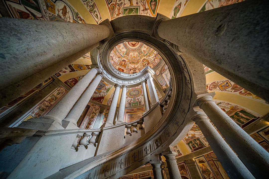 Staircase inside Palazzo Farnese in Caprarola