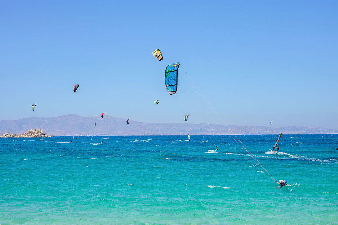 Kitesurfing in Naxos, Greece
