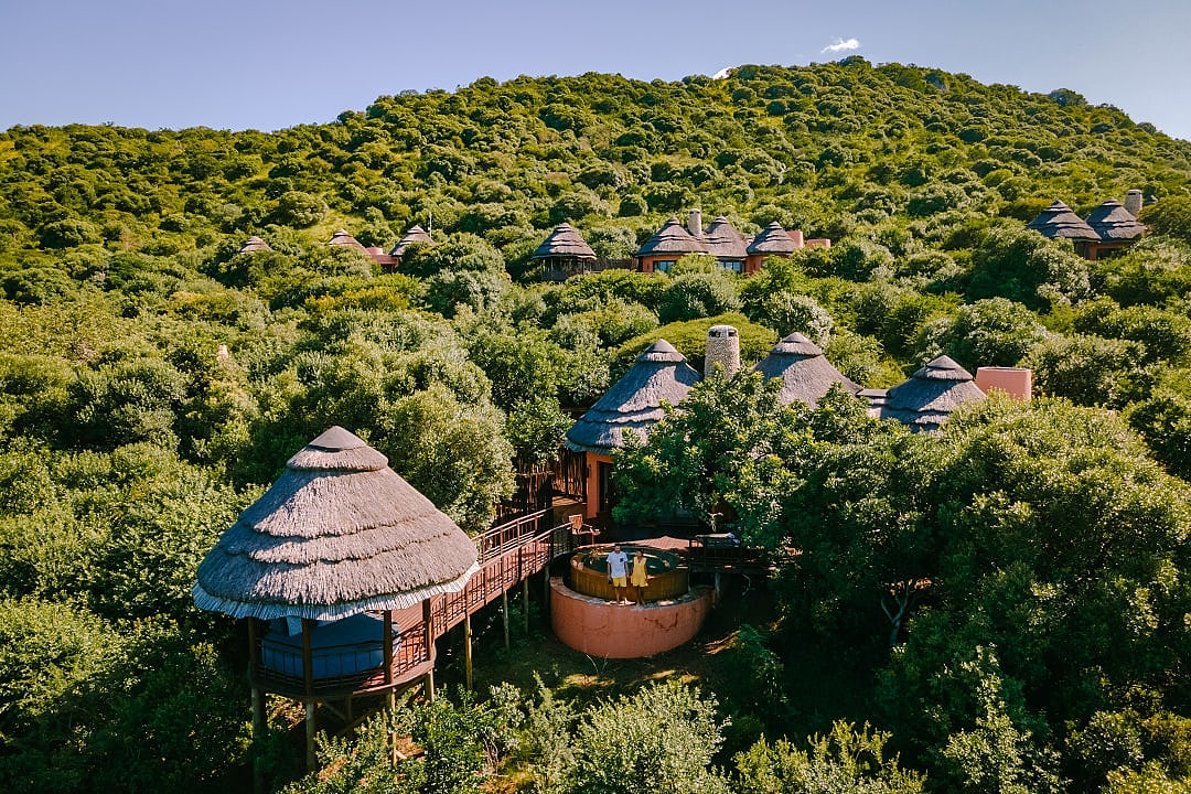Couple at luxury lodge in KwaZulu Natal, South Africa