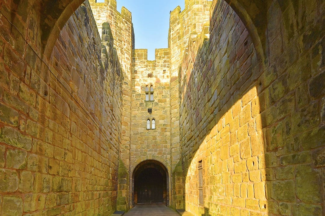 Alnwick Castle walls in Scotland