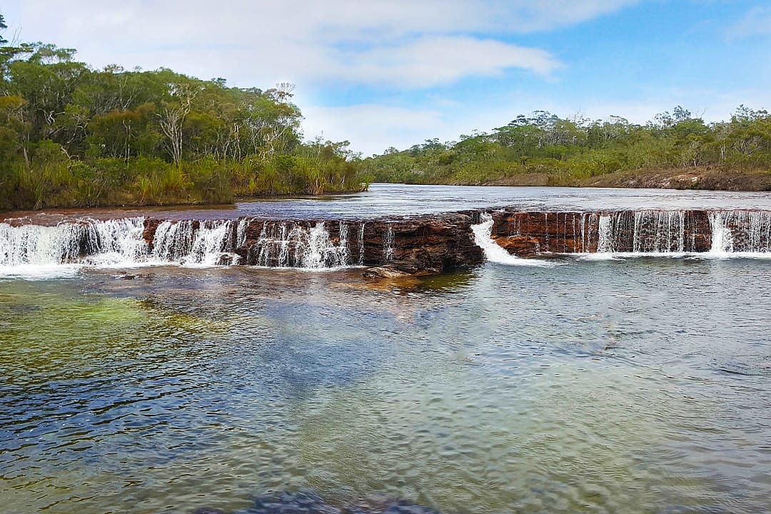 The cascade of Fruit Bat Falls in Cape York, Australia.