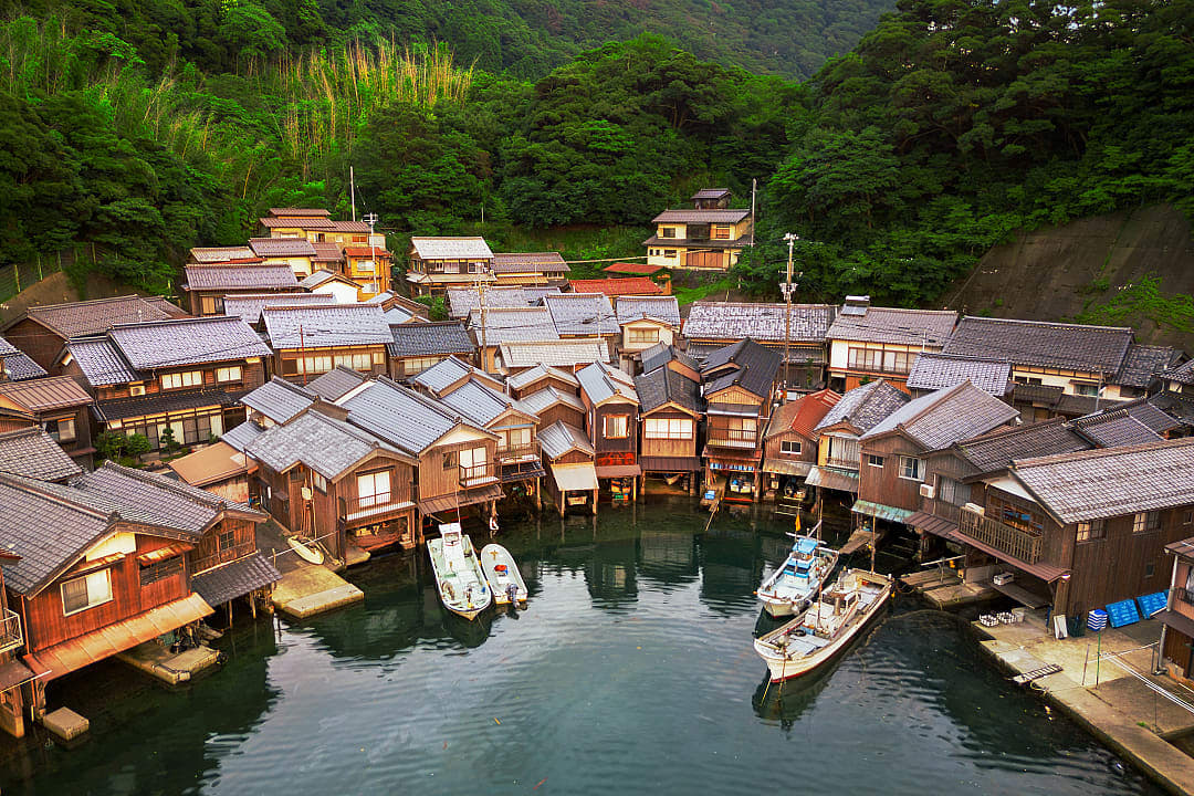 Funaya houses in Ine, Japan