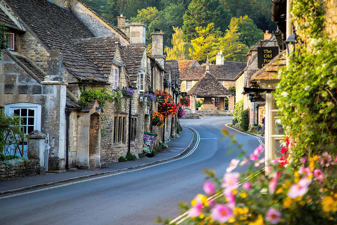 Castle Combe village in Cotswolds, England