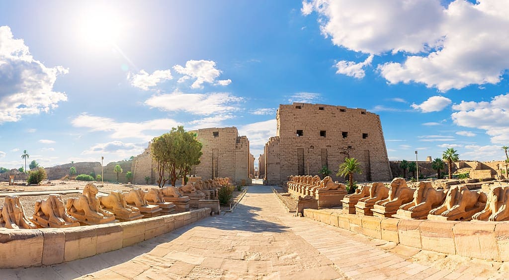 Sphinx alley in Karnak temple complex, Luxor, Egypt
