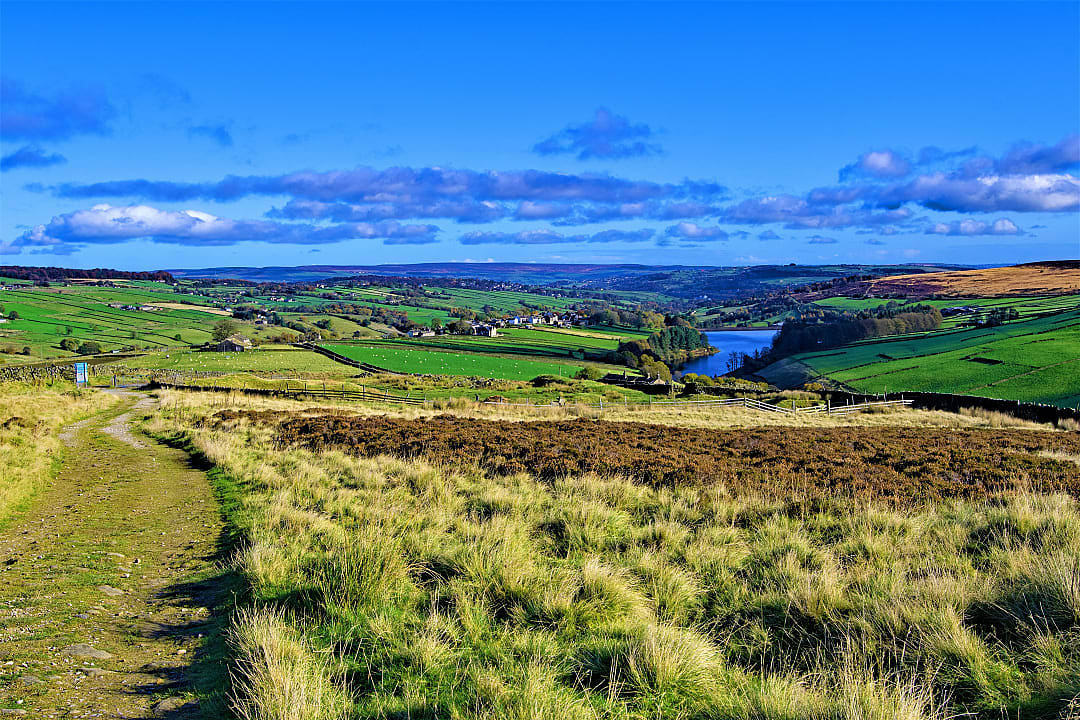Path through the Lower Withens in Haworth, Yorkshire, England