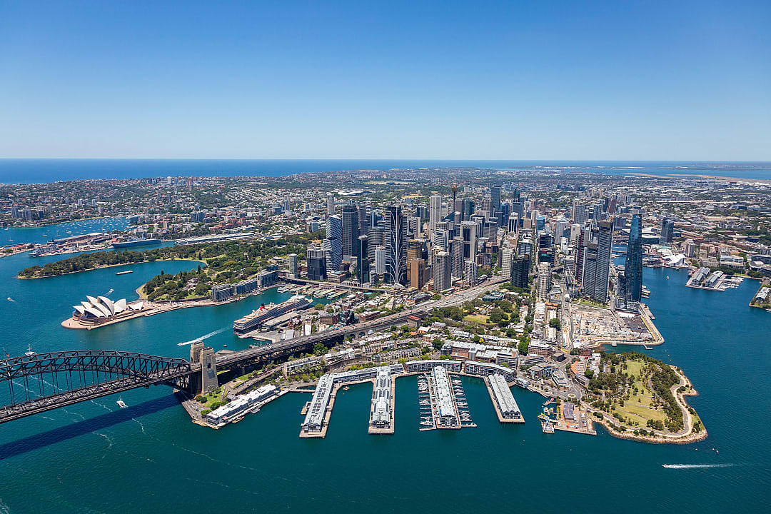 Aerial view of Sydney, Australia.