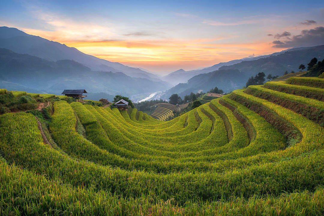 Sapa Valley at sunset, Vietnam