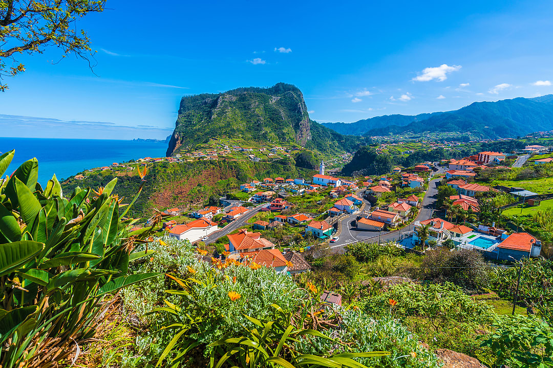 Lush landscape in São Roque do Faial on the island of Madiera, Portugal