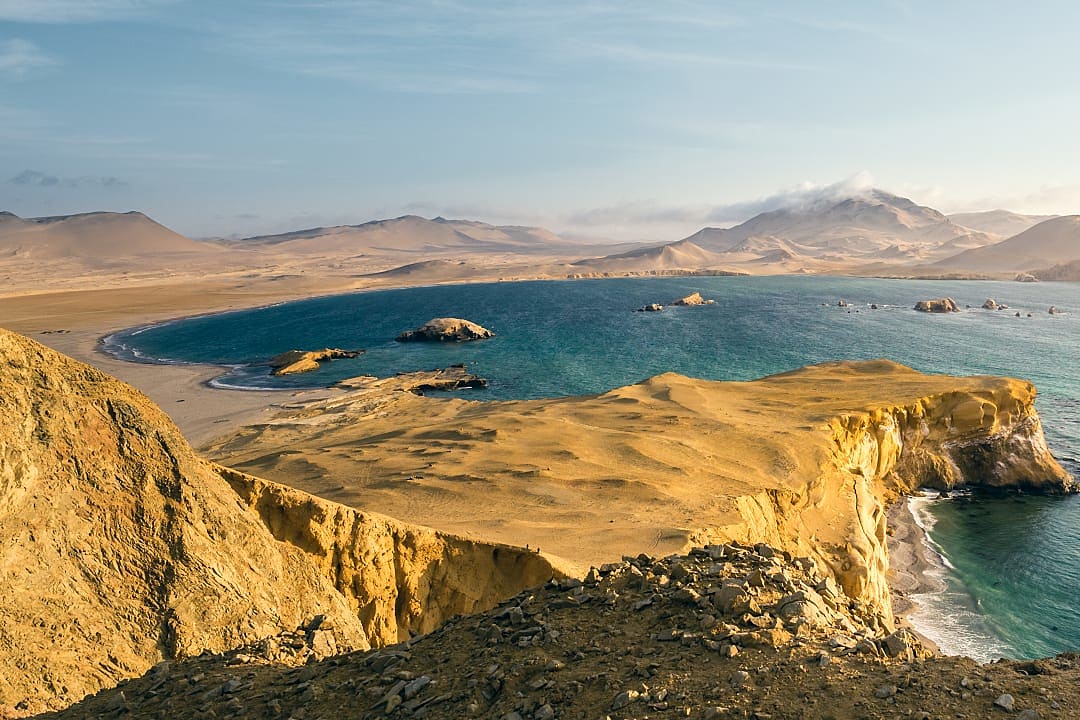 Dramatic landscape of Paracas National Reserve in Peru