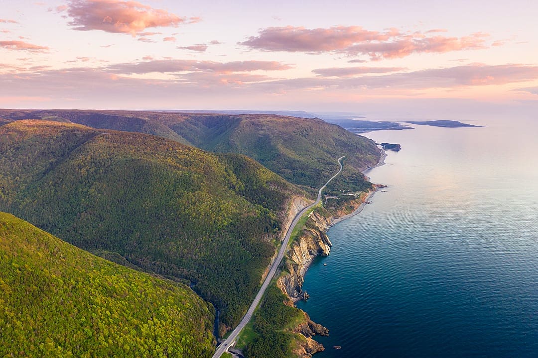 Cabot Trail on Cape Breton Island  in Nova Scotia, Canada.