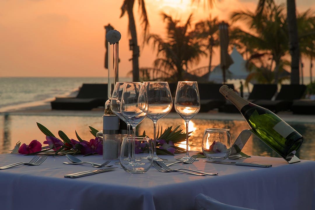 Romantic dinner in the Maldives