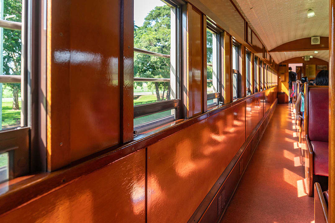 One of the comfortable carriages in the Kuranda train.