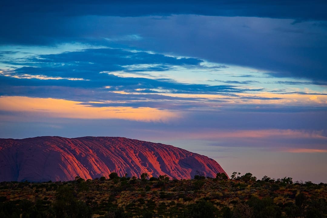 View of Uluru at night, Australia.