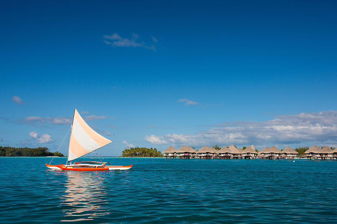 Sailing around Bora Bora in French Polynesia