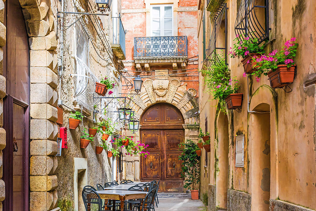 Old cozy street in Positano on the Amalfi Coast, Italy