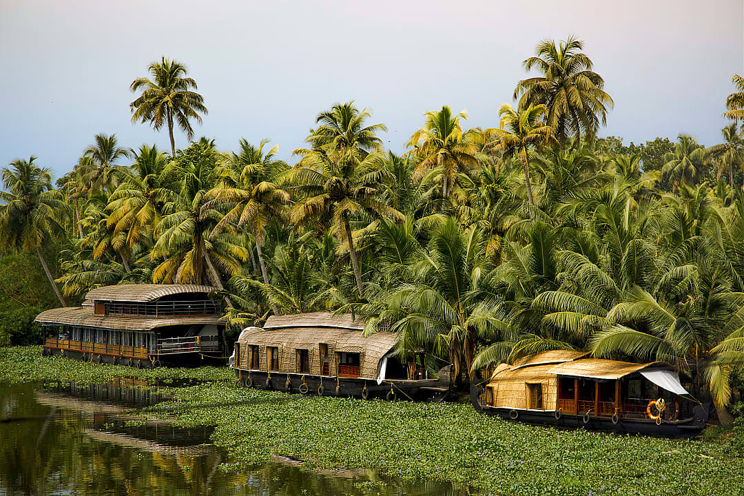 Houseboat on Vembanad Lake in Kerala.