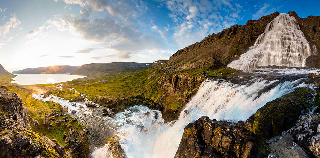 Dynjandi waterfalls in the Westfjords of Iceland