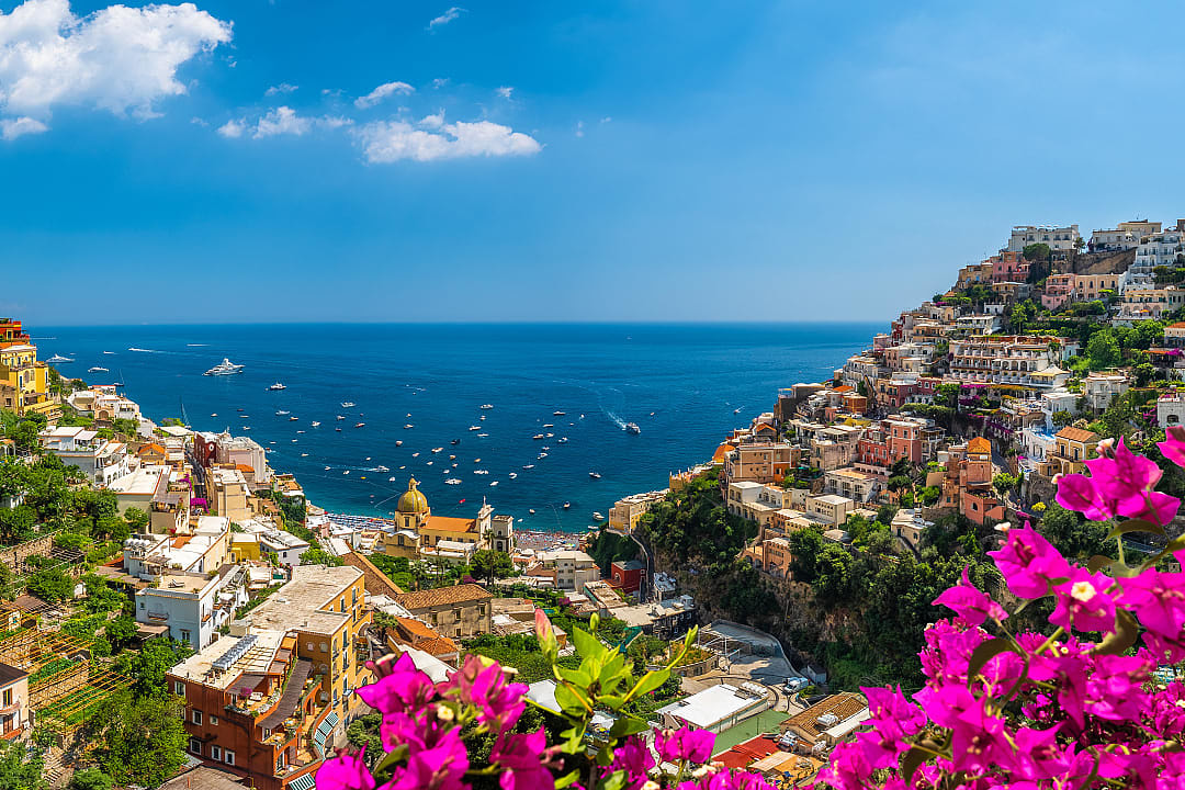 View of Positano in Italy