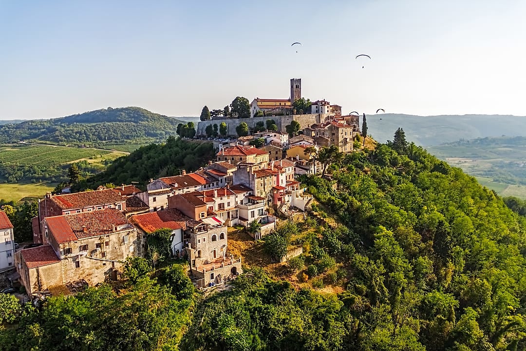 Hang gliding in Motovun, Croatia
