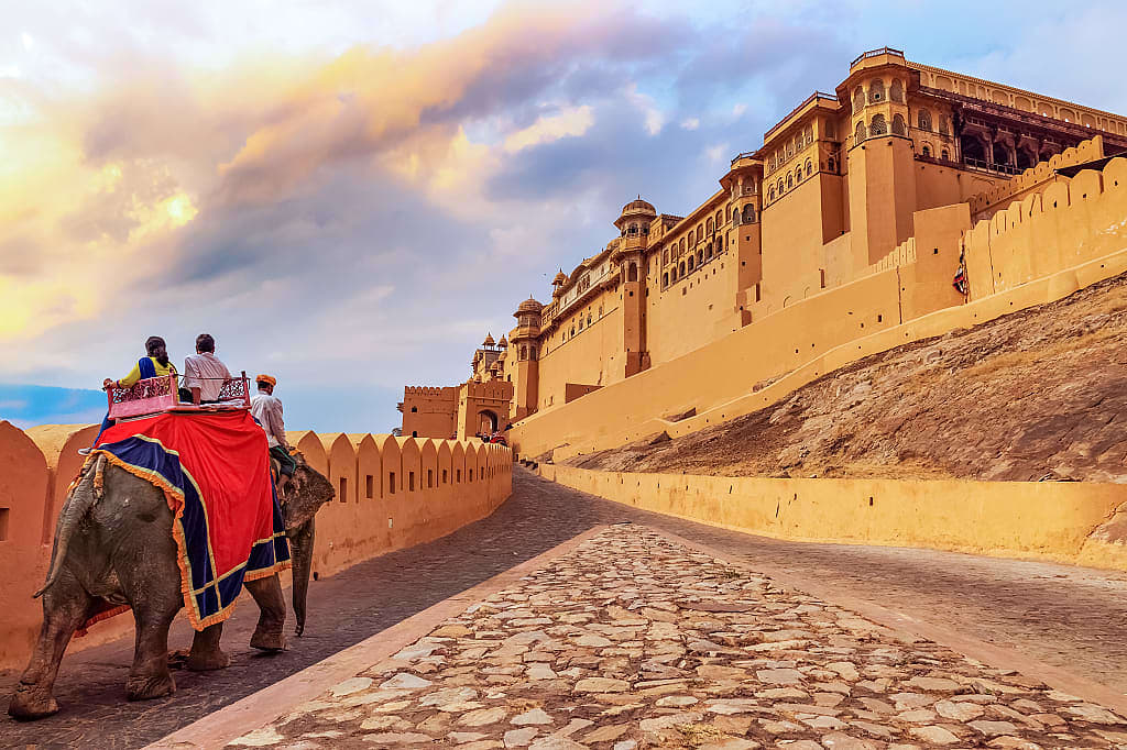 Elephant ride to Amber Fort in Jaipur, India